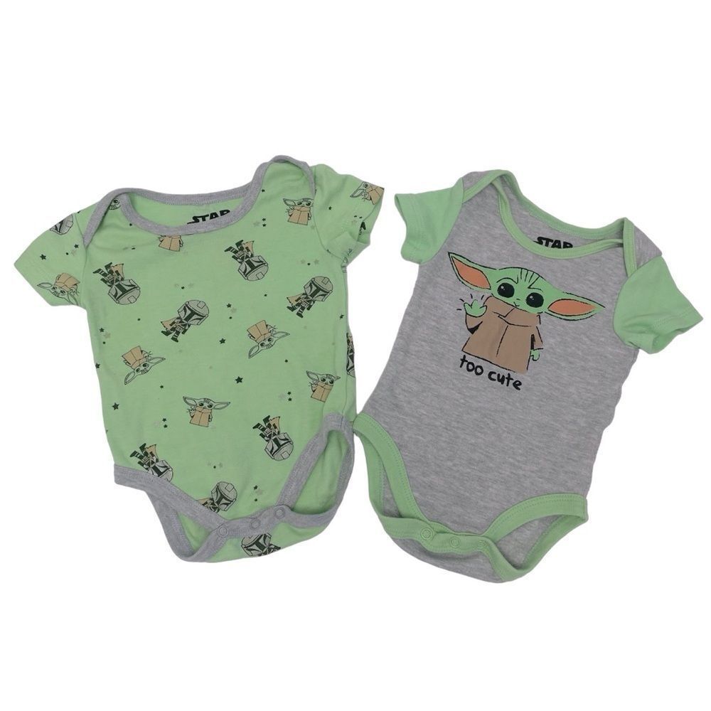 Star Wars Baby Yoda Onesies Grogu Green Gray Infant/Baby Size 6-9 Months